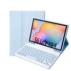 A610B Candy Color Bluetooth Keyboard Leather Case with Pen Slot For Samsung Galaxy Tab S6 Lite 10.4 inch SM-P610 / SM-P615(White Ice) - 1