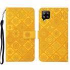 For Samsung Galaxy A22 4G Ethnic Style Embossed Pattern Leather Phone Case(Yellow) - 1