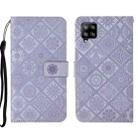 For Samsung Galaxy A22 4G Ethnic Style Embossed Pattern Leather Phone Case(Purple) - 1