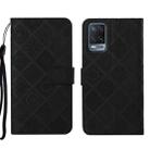 For OPPO A54 Ethnic Style Embossed Pattern Leather Phone Case(Black) - 1