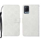 For OPPO A54 Ethnic Style Embossed Pattern Leather Phone Case(White) - 1