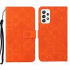 For Samsung Galaxy A73 5G Ethnic Style Embossed Pattern Leather Phone Case(Orange) - 1