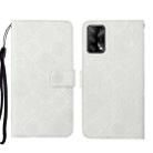 For OPPO A74 4G Ethnic Style Embossed Pattern Leather Phone Case(White) - 1