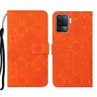 For OPPO A94 4G Ethnic Style Embossed Pattern Leather Phone Case(Orange) - 1