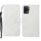 For OPPO A94 4G Ethnic Style Embossed Pattern Leather Phone Case(White) - 1