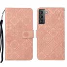 For Samsung Galaxy S22+ 5G Ethnic Style Embossed Pattern Leather Phone Case(Pink) - 1