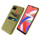 For OPPO Realme C12 Cloth Texture PC + Nylon Phone Case with Dual Card Slots(Yellow) - 1