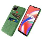 For OPPO Realme C12 Cloth Texture PC + Nylon Phone Case with Dual Card Slots(Green) - 1