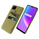 For OPPO Realme C25 Cloth Texture PC + Nylon Phone Case with Dual Card Slots(Yellow) - 1