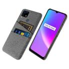 For OPPO Realme C25 Cloth Texture PC + Nylon Phone Case with Dual Card Slots(Grey) - 1