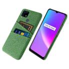 For OPPO Realme C25 Cloth Texture PC + Nylon Phone Case with Dual Card Slots(Green) - 1