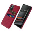 For OPPO Realme GT Neo3 Cloth Texture PC + Nylon Phone Case with Dual Card Slots(Red) - 1
