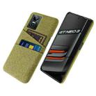 For OPPO Realme GT Neo3 Cloth Texture PC + Nylon Phone Case with Dual Card Slots(Yellow) - 1