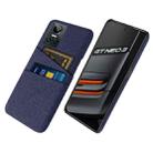 For OPPO Realme GT Neo3 Cloth Texture PC + Nylon Phone Case with Dual Card Slots(Blue) - 1