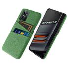 For OPPO Realme GT Neo3 Cloth Texture PC + Nylon Phone Case with Dual Card Slots(Green) - 1