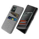 For OPPO Realme GT Neo3 Cloth Texture PC + Nylon Phone Case with Dual Card Slots(Light Grey) - 1