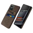 For OPPO Realme GT Neo3 Cloth Texture PC + Nylon Phone Case with Dual Card Slots(Brown) - 1