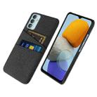 For Samsung Galaxy M23 5G Cloth Texture PC + Nylon Phone Case with Dual Card Slots(Black) - 1