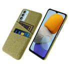 For Samsung Galaxy M23 5G Cloth Texture PC + Nylon Phone Case with Dual Card Slots(Yellow) - 1