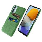 For Samsung Galaxy M23 5G Cloth Texture PC + Nylon Phone Case with Dual Card Slots(Green) - 1