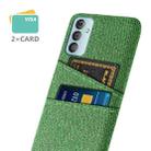 For Samsung Galaxy M23 5G Cloth Texture PC + Nylon Phone Case with Dual Card Slots(Green) - 3