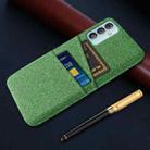 For Samsung Galaxy M23 5G Cloth Texture PC + Nylon Phone Case with Dual Card Slots(Green) - 5