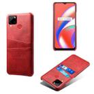 For OPPO Realme C12 Calf Texture PC + PU Leather Back Cover with Dual Card Slots(Red) - 1