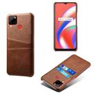 For OPPO Realme C12 Calf Texture PC + PU Leather Back Cover with Dual Card Slots(Brown) - 1