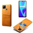 For OPPO Realme C15 Calf Texture PC + PU Leather Back Cover with Dual Card Slots(Orange) - 1