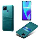 For OPPO Realme C15 Calf Texture PC + PU Leather Back Cover with Dual Card Slots(Green) - 1