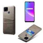 For OPPO Realme C25 Calf Texture PC + PU Leather Back Cover with Dual Card Slots(Grey) - 1