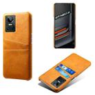 For OPPO Realme GT Neo3 Calf Texture PC + PU Leather Back Cover with Dual Card Slots(Orange) - 1