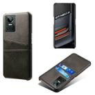 For OPPO Realme GT Neo3 Calf Texture PC + PU Leather Back Cover with Dual Card Slots(Black) - 1