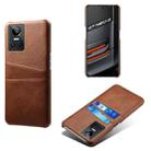 For OPPO Realme GT Neo3 Calf Texture PC + PU Leather Back Cover with Dual Card Slots(Brown) - 1