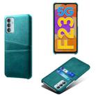 For Samsung Galaxy F23 5G Calf Texture PC + PU Leather Back Cover with Dual Card Slots(Green) - 1