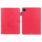 For iPad Pro 11 inch 2020 / 2018 Embossed Butterfly Pattern Smart Leather Tablet Case(Rose Red) - 1