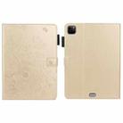 For iPad Pro 11 inch 2020 / 2018 Embossed Butterfly Pattern Smart Leather Tablet Case(Gold) - 1