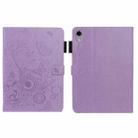 Embossed Butterfly Pattern Smart Leather Tablet Case For iPad mini 6(Purple) - 1