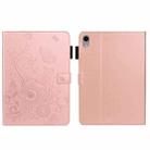 For iPad mini 6 Embossed Butterfly Pattern Smart Leather Tablet Case(Rose Gold) - 1