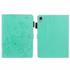 For iPad mini 6 Embossed Butterfly Pattern Smart Leather Tablet Case(Green) - 1