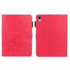 Embossed Butterfly Pattern Smart Leather Tablet Case For iPad mini 6(Rose Red) - 1