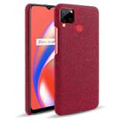 For OPPO Realme C12 Cloth Texture PC + Nylon Back Case(Red) - 1