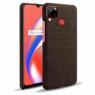 For OPPO Realme C12 Cloth Texture PC + Nylon Back Case(Brown) - 1