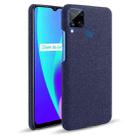 For OPPO Realme C15 Cloth Texture PC + Nylon Back Case(Blue) - 1