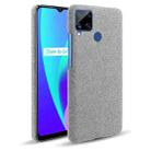 For OPPO Realme C15 Cloth Texture PC + Nylon Back Case(Light Grey) - 1