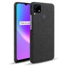 For OPPO Realme C25 Cloth Texture PC + Nylon Back Case(Black) - 1