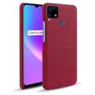 For OPPO Realme C25 Cloth Texture PC + Nylon Back Case(Red) - 1