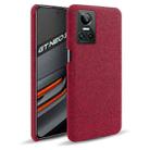 For OPPO Realme GT Neo3 Cloth Texture PC + Nylon Back Case(Red) - 1