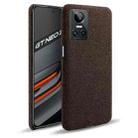 For OPPO Realme GT Neo3 Cloth Texture PC + Nylon Back Case(Brown) - 1