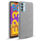 For Samsung Galaxy F23 5G Cloth Texture PC + Nylon Back Case(Light Grey) - 1